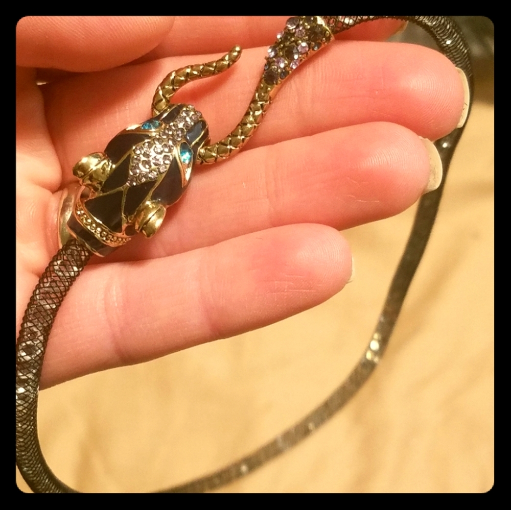 NWT Betsey Johnson Snakebite Bead&Mesh Necklace